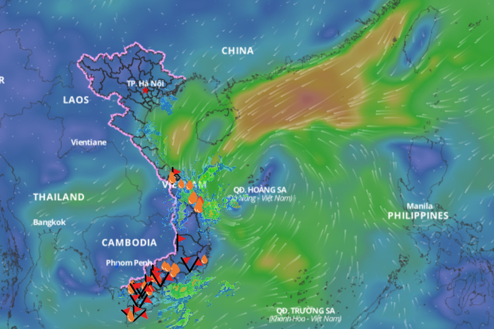 Vùng áp thấp tiếp tục mạnh thêm, mưa sắp lan ra miền Bắc-1
