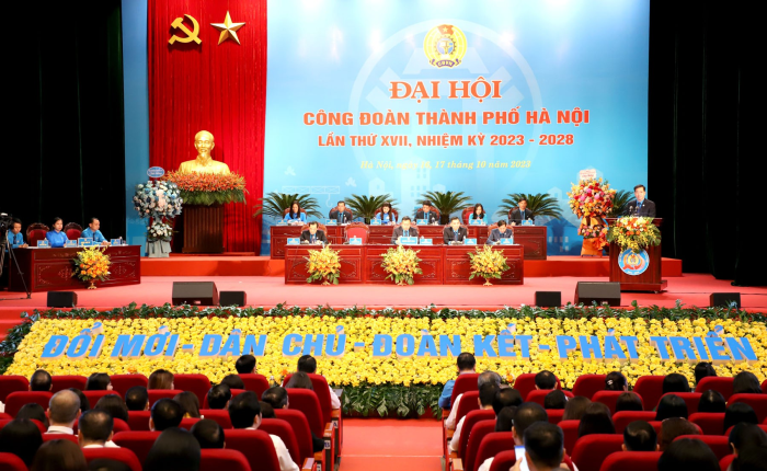 Đại hội Công đoàn thành phố Hà Nội lần thứ XVII, nhiệm kỳ 2023 - 2028: Đổi mới - Dân chủ - Đoàn kết - Phát triển”-2