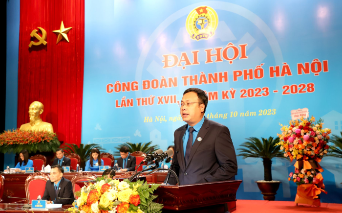 Đại hội Công đoàn thành phố Hà Nội lần thứ XVII, nhiệm kỳ 2023 - 2028: Đổi mới - Dân chủ - Đoàn kết - Phát triển”-3