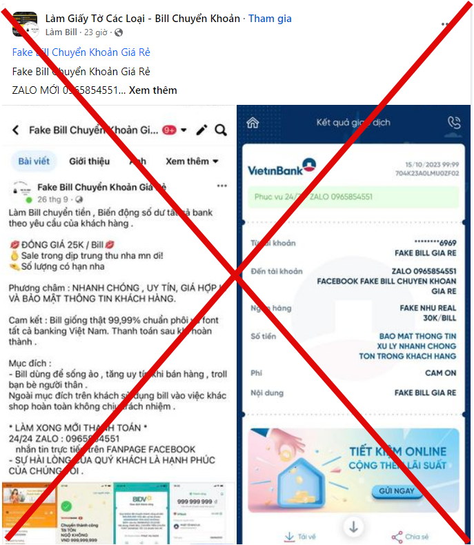 Tràn lan dịch vụ fake bill chuyển khoản trên MXH, chú ý chi tiết này để không dính bẫy!-3