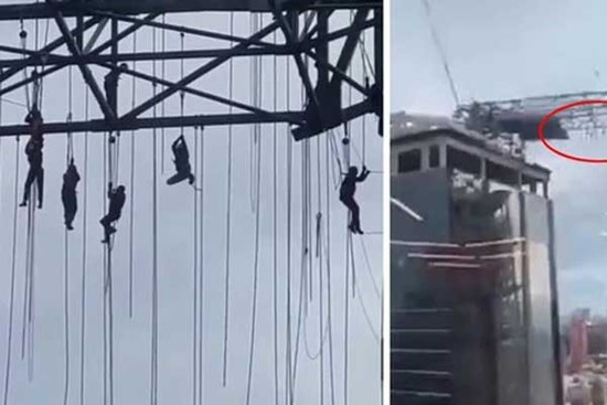 Brazil: Giàn giáo cao 140 mét đổ sập khiến 8 người treo lủng lẳng trên không, tiết lộ khung cảnh kinh hoàng tại hiện trường