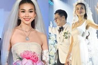 Cô dâu Thanh Hằng thay 3 bộ váy cưới, diện đôi giày bệt giá gần 40 triệu