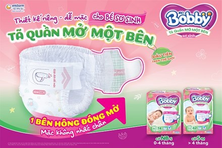 Đã có tã quần mở một bên Bobby cho bé sơ sinh