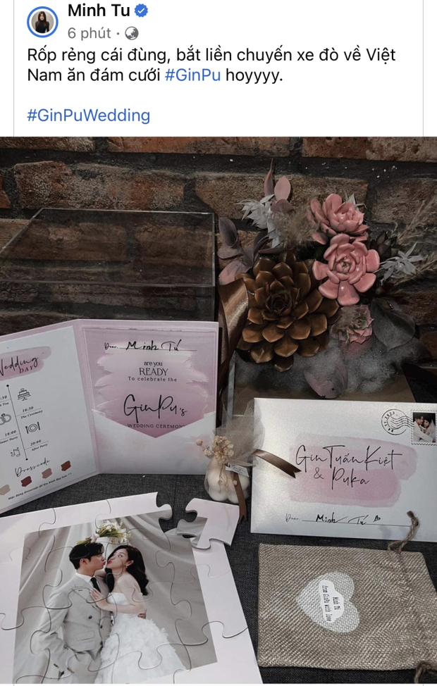 Hé lộ bức thư trong thiệp cưới Puka - Gin Tuấn Kiệt, là gì mà Tóc Tiên và dàn sao khó khăn mới đọc được?-9