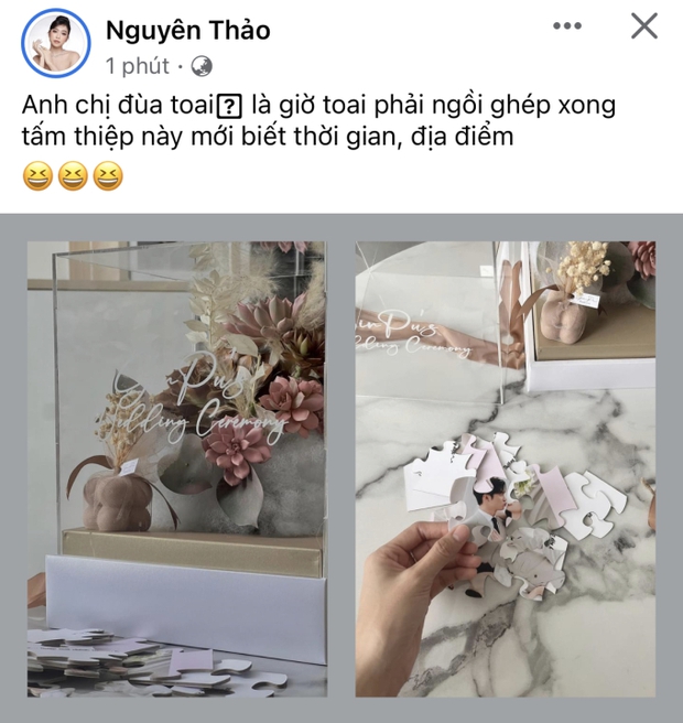 Hé lộ bức thư trong thiệp cưới Puka - Gin Tuấn Kiệt, là gì mà Tóc Tiên và dàn sao khó khăn mới đọc được?-6