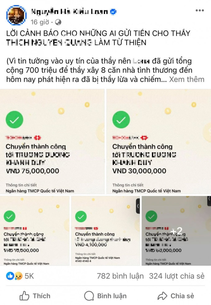 Người tự xưng trụ trì 2 ngôi chùa bị tố lừa đảo chiếm đoạt tiền từ thiện của một Á hậu không phải là tu sĩ Phật giáo-1