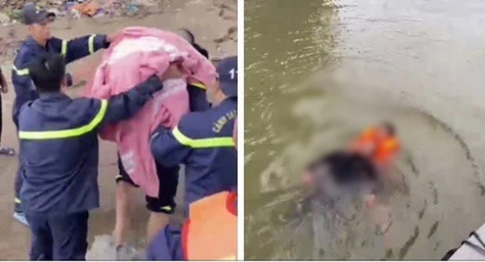 Cứu nam thanh niên nhảy cầu Nhật Tân xuống sông Hồng-1