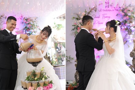 Cặp đôi 9X rót trà sữa thay rượu vang trong lễ cưới: Chú rể tự tay nấu cả đêm