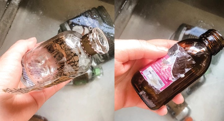 Mẹo cực hay giúp tẩy vết keo trên chai thủy tinh-3