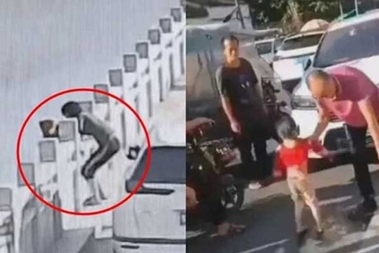 Chở con gái đi chơi, khi qua cầu người mẹ ném con xuống sông