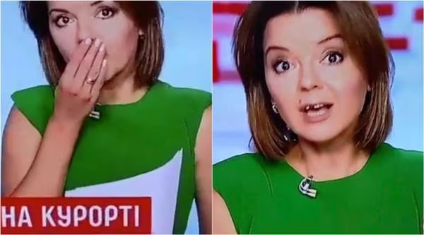 Nữ biên tập viên nghi rơi răng giả ngay trên sóng trực tiếp, phản ứng sau đó khiến nhiều người bất ngờ-2