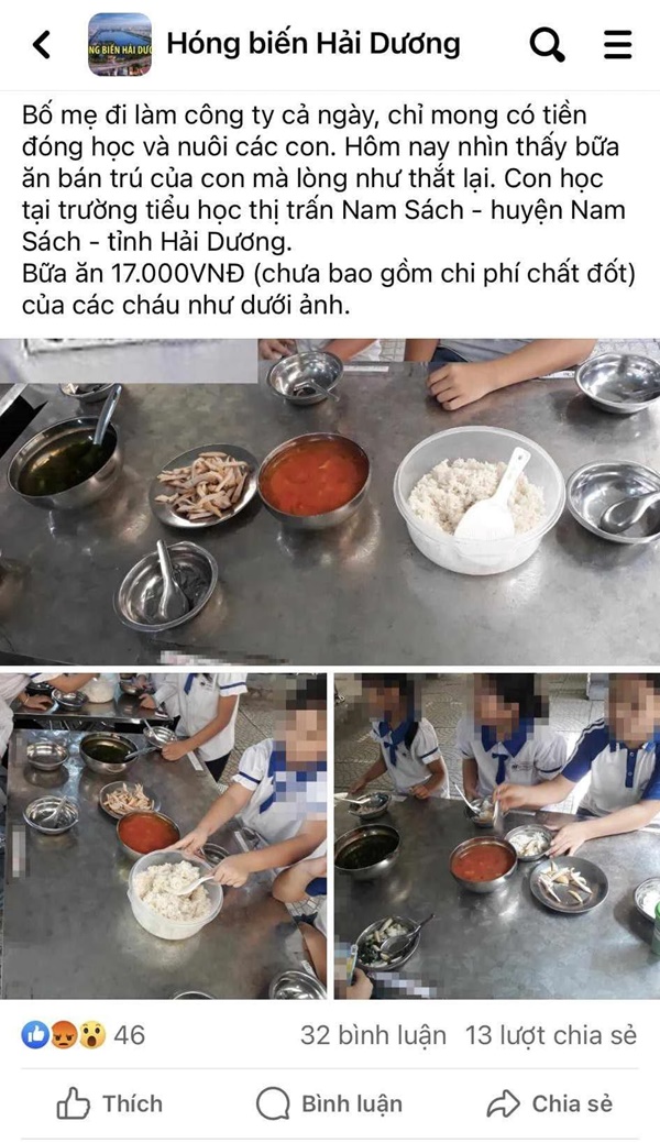 Phụ huynh thắt lòng vì bữa ăn 17.000 đồng ở Hải Dương: Chủ tịch huyện ra quyết định kiểm tra liên ngành-2