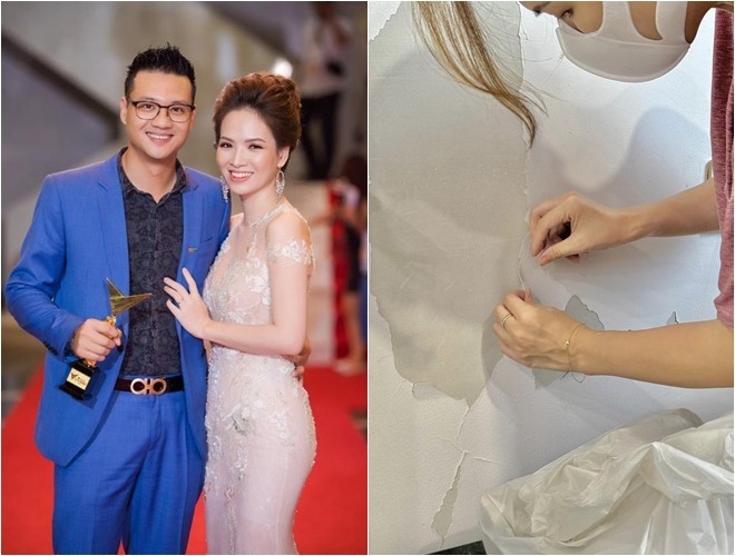 Người đẹp thời tiết Đan Lê xắn quần bốc gạch vôi vữa sửa căn nhà thứ 4, hai con trai nai lưng dọn dẹp-2