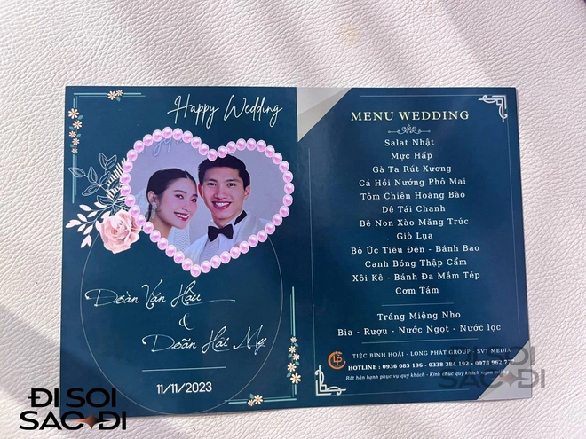 Hé lộ menu tiệc cưới Đoàn Văn Hậu và Doãn Hải My: Cỗ đầy ăm ắp, tận 12 món chưa kể tráng miệng và đồ uống-2