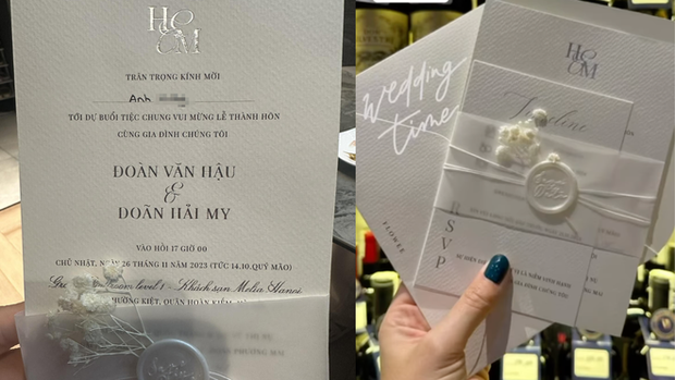 Hé lộ thiệp cưới của Đoàn Văn Hậu - Doãn Hải My ở Hà Nội, tổ chức tại khách sạn 5 sao sang chảnh, dặn khách chú ý một điều-1