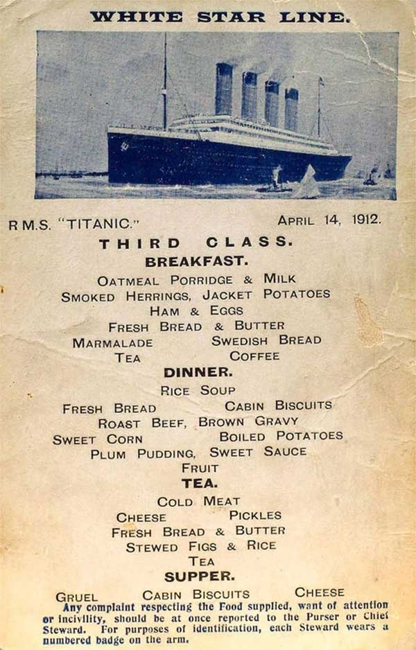 Khách ở khoang hạng nhất trên tàu Titanic trước khi bị đắm được ăn gì?-4