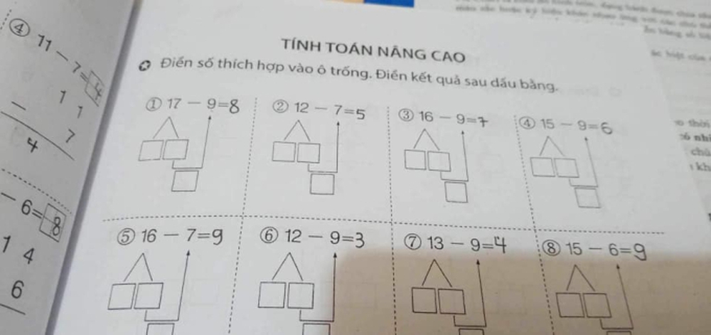 Cả nhà thức đêm giải bài toán cho con nhưng bó tay, lên mạng hỏi ai cũng sốc: Lớp 1 mà như lớp 10-1