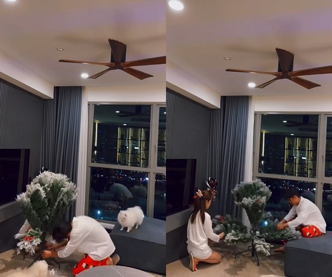 Xong đám cưới, vợ chồng Puka - Gin Tuấn Kiệt khoe ngôi nhà lên đèn Noel, năm nào cũng dựng cây thông mà giấu-2