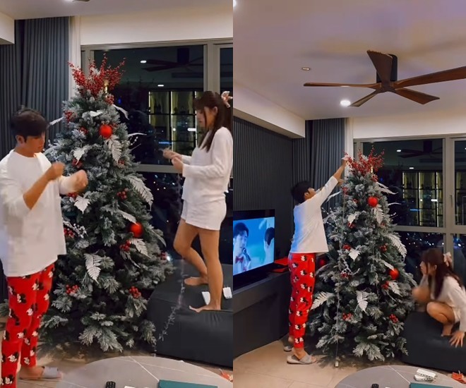 Xong đám cưới, vợ chồng Puka - Gin Tuấn Kiệt khoe ngôi nhà lên đèn Noel, năm nào cũng dựng cây thông mà giấu-4