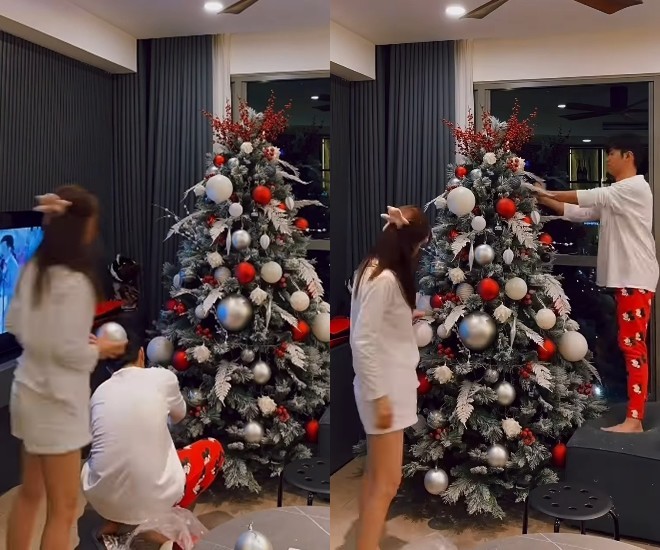 Xong đám cưới, vợ chồng Puka - Gin Tuấn Kiệt khoe ngôi nhà lên đèn Noel, năm nào cũng dựng cây thông mà giấu-5
