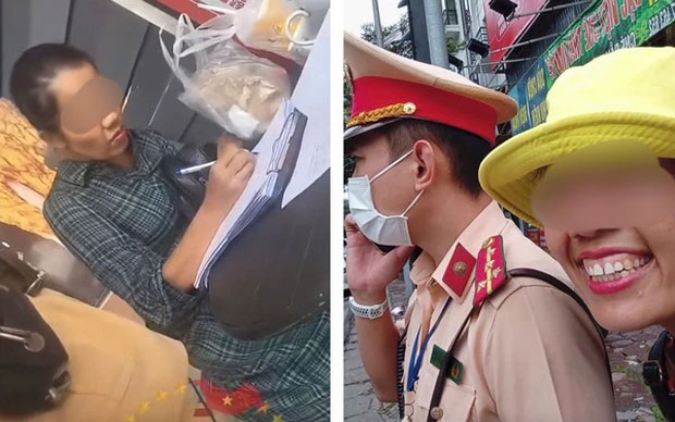 Cảnh sát giao thông yêu cầu nữ TikToker viết cam kết dừng việc tỏ tình em yêu anh-1