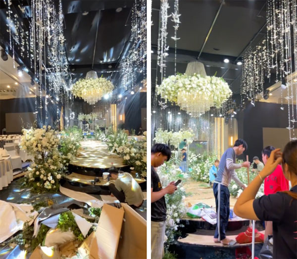 Hé lộ lễ đường đám cưới Đoàn Văn Hậu tại Hà Nội, bố Doãn Hải My tập dượt dắt con gái trao cho chàng rể-1