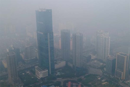 Bầu trời Hà Nội mù mịt, chất lượng không khí ở mức báo động