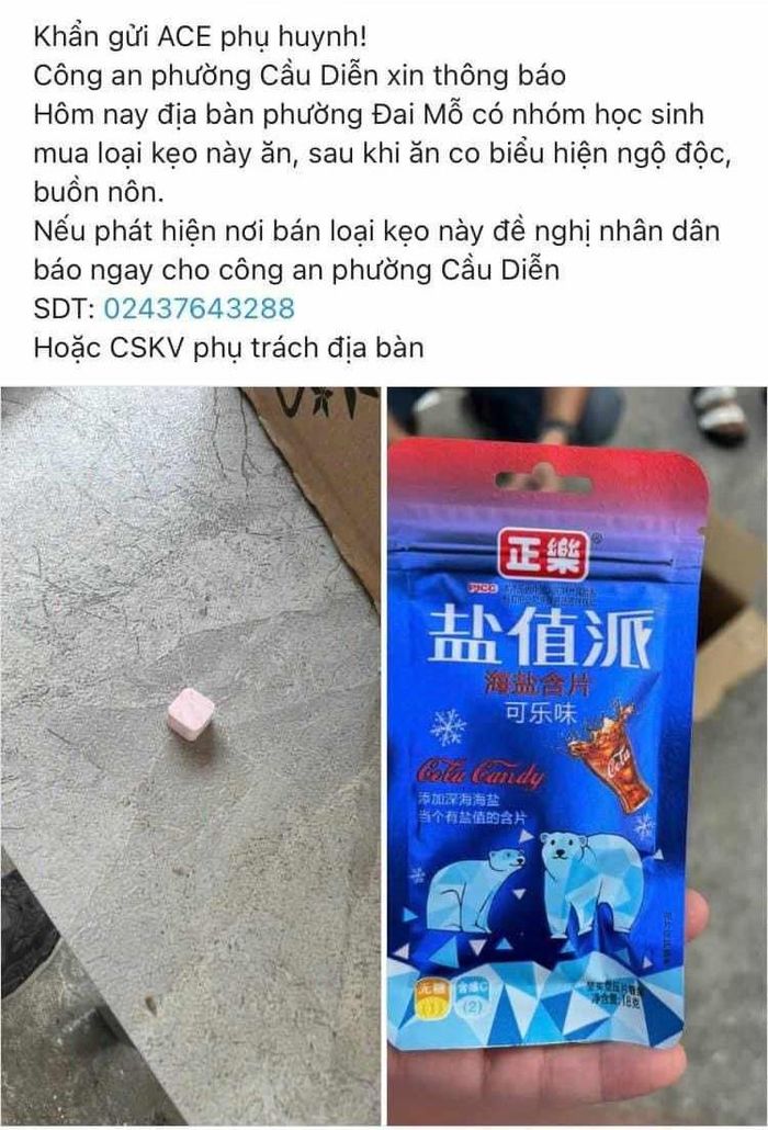 11 học sinh Hà Nội đau đầu, buồn nôn sau khi ăn kẹo lạ-1