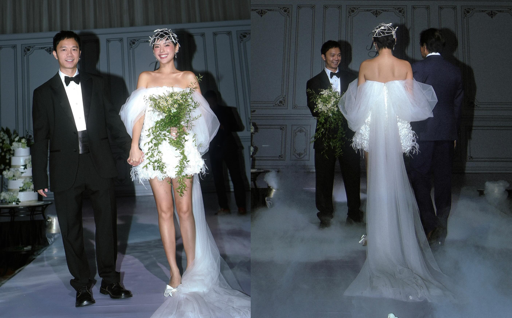 Khánh Linh Cô Em Trendy mặc váy ngắn trong lễ cưới kín đáo tại Hà Nội-1