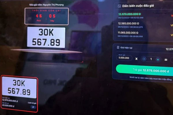 Biển số siêu đẹp 30K-567.89 được trả giá hơn 12,5 tỷ đồng-1