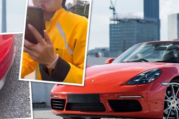 Shipper tái mặt khi đâm xước ô tô sang, cách hành xử của nữ chủ xe gây sốt mạng-1
