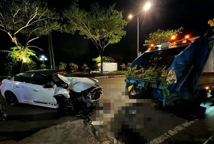 Ô tô tông xe rác làm nữ công nhân thu gom rác tử vong thương tâm-1