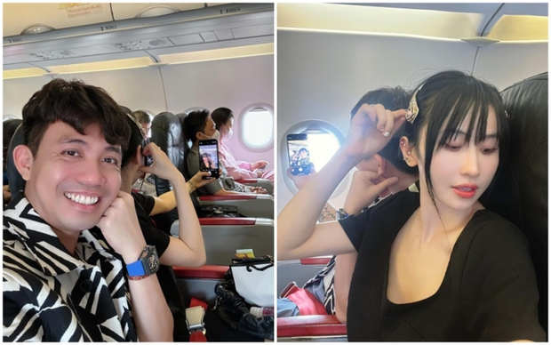 2 vợ chồng đại gia trên cùng chuyến bay nhưng trái ngược: Vợ chồng Cường Đô La giản dị, nhà Minh Nhựa miệt mài check-in-2