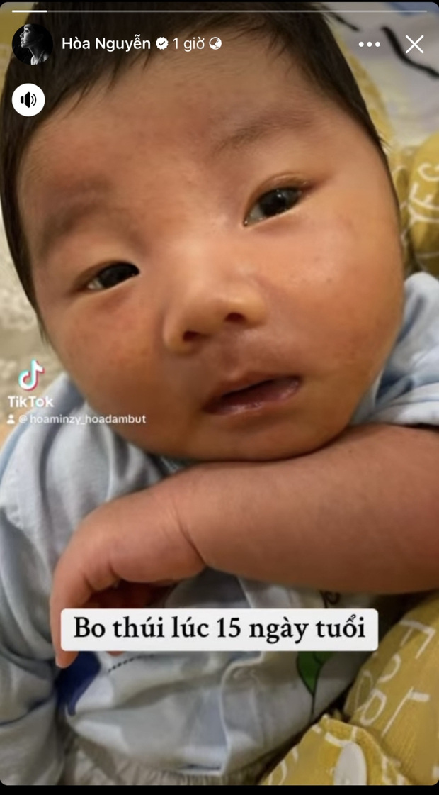 Hoà Minzy khoe ảnh hiếm con trai lúc 15 ngày tuổi, hiện tại lớn phổng phao thấy rõ-1