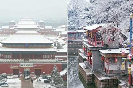 Trung Quốc: Tuyết đầu mùa bao phủ tạo nên cảnh tượng đẹp đến nao lòng tại Tử Cấm Thành