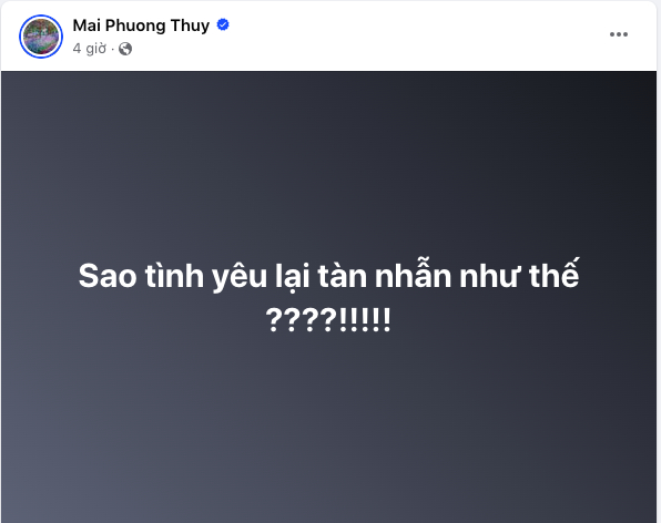 35 tuổi không chịu lấy chồng, Mai Phương Thúy gây chú ý với status: Sao tình yêu lại tàn nhẫn như thế?-1