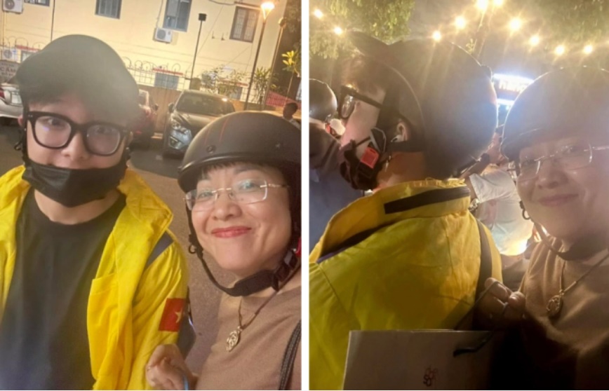 Đang dừng đèn đỏ thì bị vỗ lưng, con trai MC Thảo Vân có hành động khiến mẹ được khen: Dạy con khéo quá!-1