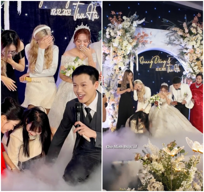 Sự cố hi hữu trong đám cưới Đặng Thu Hà: Khách mời làm mất nhẫn phải mò vàng trên sân khấu, giờ chưa biết kết cục ra sao!-2