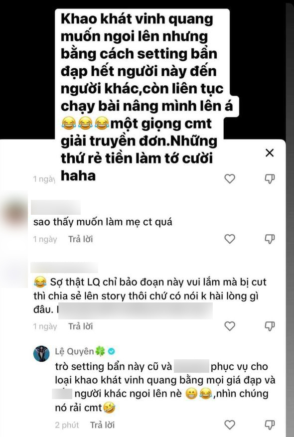 Lệ Quyên đăng loạt story ám chỉ ai đó mua bài hạ bệ mình nhưng lại viết sai chính tả?-3