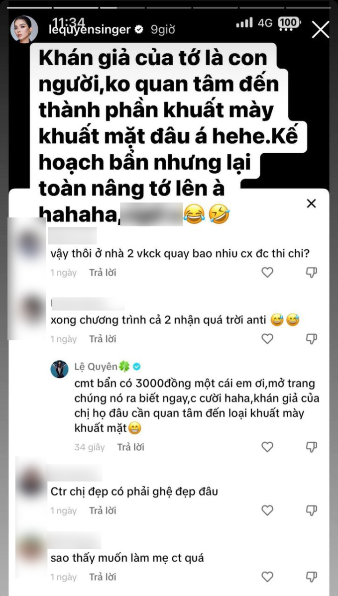Lệ Quyên đăng loạt story ám chỉ ai đó mua bài hạ bệ mình nhưng lại viết sai chính tả?-2