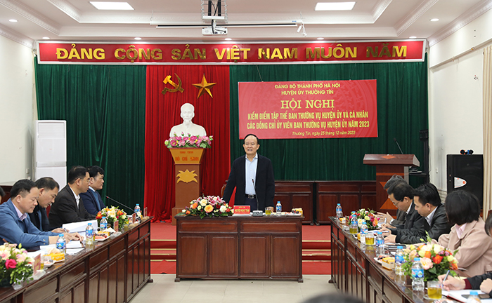 Huyện ủy Thường Tín kiểm điểm công tác lãnh đạo, chỉ đạo năm 2023-1