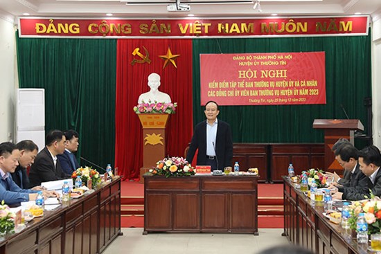 Huyện ủy Thường Tín kiểm điểm công tác lãnh đạo, chỉ đạo năm 2023