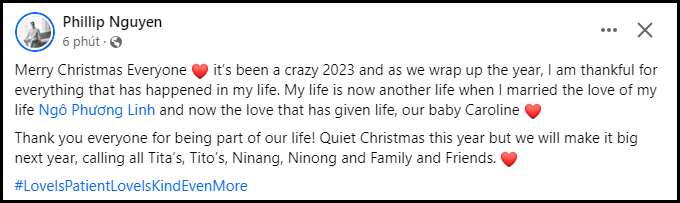 Thiếu gia Phillip Nguyễn tổng kết năm 2023, lần đầu chia sẻ về cuộc sống sau khi kết hôn với Linh Rin và cột mốc đón ái nữ-3