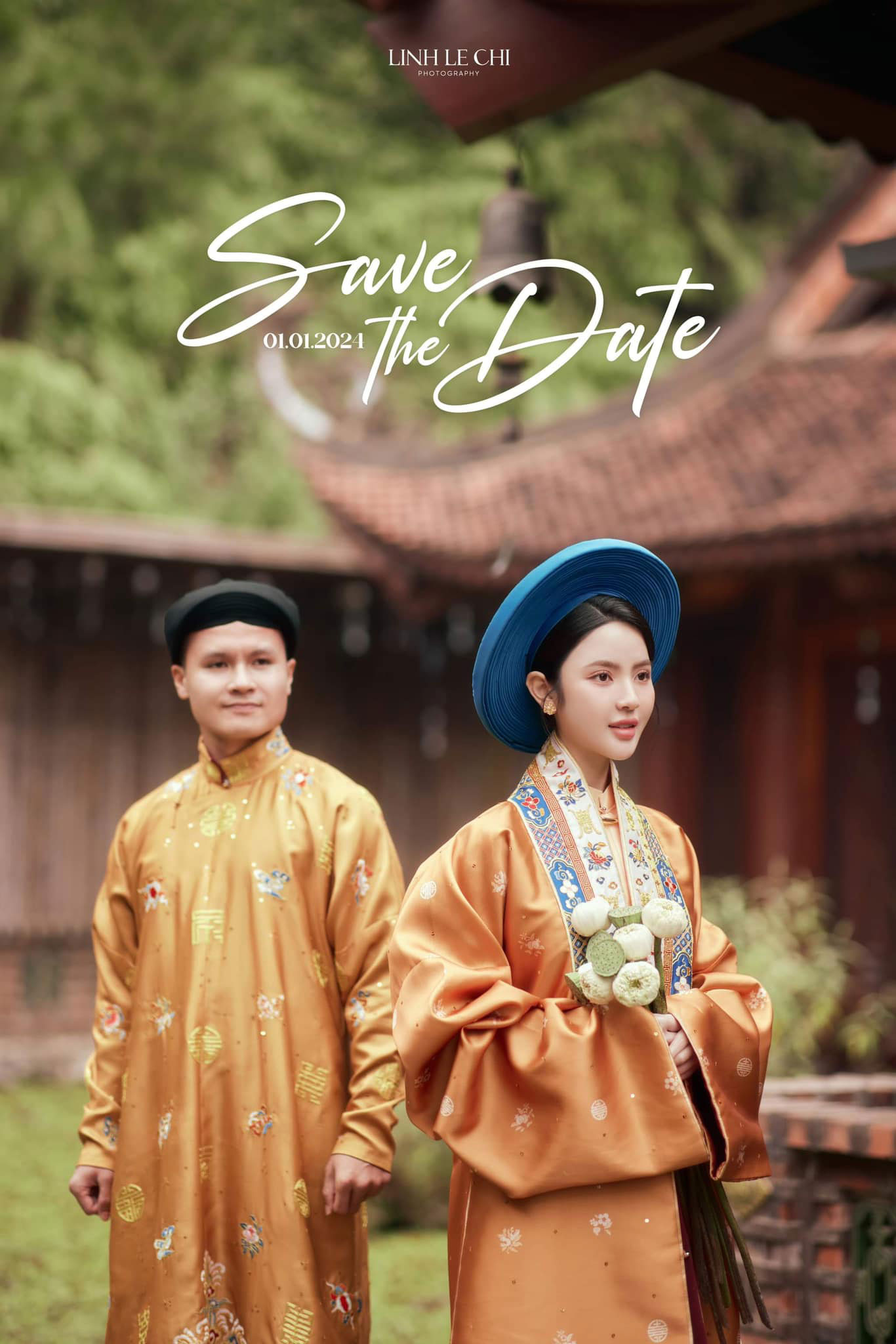 Xuất hiện bức ảnh cưới đầu tiên của Quang Hải - Chu Thanh Huyền, cô dâu đẹp hút hồn trong bộ cổ phục-1