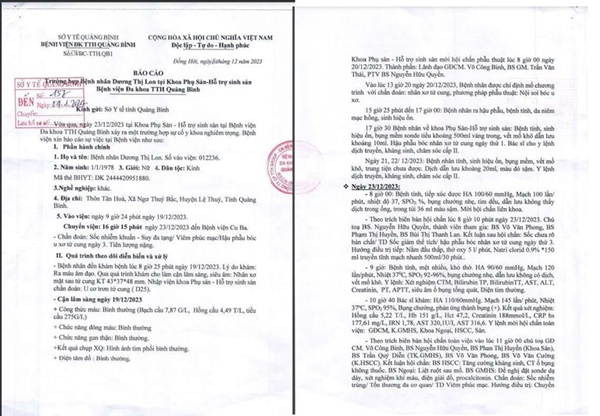 Sự cố y khoa nghiêm trọng xảy ra ở một bệnh viện tại Quảng Bình-1