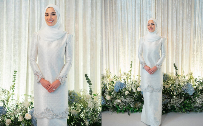 Hé lộ hình ảnh cô dâu của Hoàng tử Brunei đẹp dịu dàng trong chiếc váy cưới lấp lánh, khởi đầu đám cưới thế kỷ kéo dài 10 ngày-1