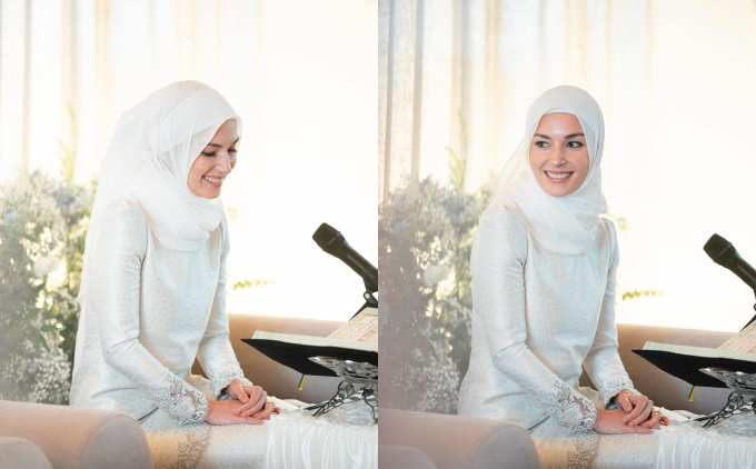 Hé lộ hình ảnh cô dâu của Hoàng tử Brunei đẹp dịu dàng trong chiếc váy cưới lấp lánh, khởi đầu đám cưới thế kỷ kéo dài 10 ngày-2
