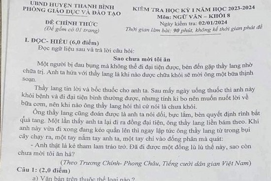 Diễn biến mới vụ đề Ngữ văn lớp 8 có ngữ liệu nhạy cảm