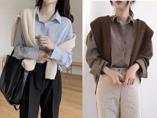 Gợi ý cách mix áo len và sơ mi-5