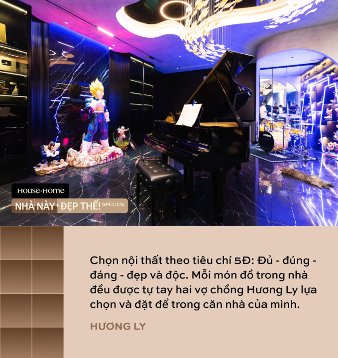 Đột nhập” căn penthouse 450m2 của Hương Ly: Tông đen xám chủ đạo như nhà tài phiệt phim Hàn Quốc, không ngại đầu tư nội thất đắt tiền-11